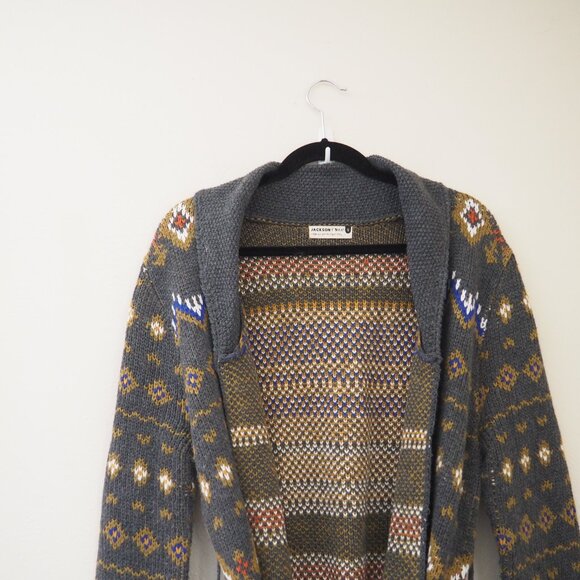 Jackson Rowe Bengal Tiger Knit Cardigan Sweater sz S - Picture 7 of 11